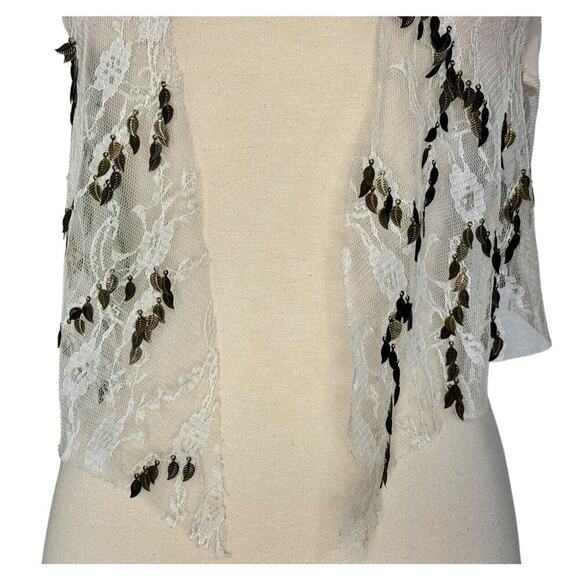 ARROGANT CAT Lace Charm Gold Embellished Jingling Leafs Rave Club Vest Size XS/S - Picture 4 of 12